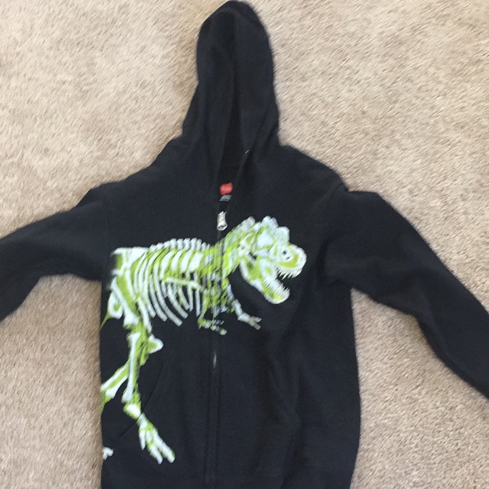 BOYS DINOSAUR HOODIE HOODY SIZE MEDIUM M
